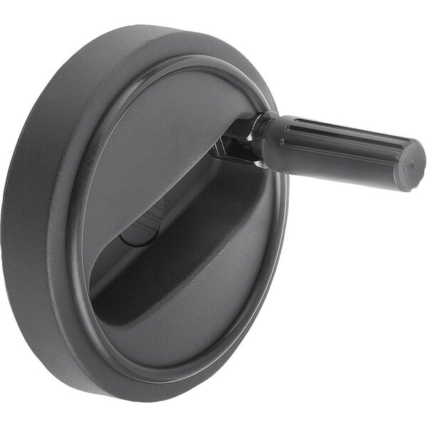 Handwheel D1=80, Reamed Hole D2=10H7, Size:1, Thermoplastic, Comp:Thermoplastic, Safety Grip
